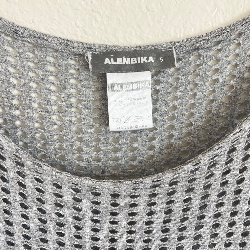 Alembika Women's Gray Maxi Dress - Scoop Neck, 3/4 Sleeve - Picture 3 of 6